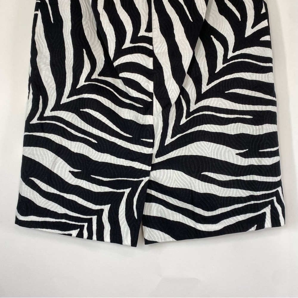 Talbots Petite Zebra Print Pencil Cotton Skirt Size 8P Lined Vent Knee Length - Picture 6 of 13